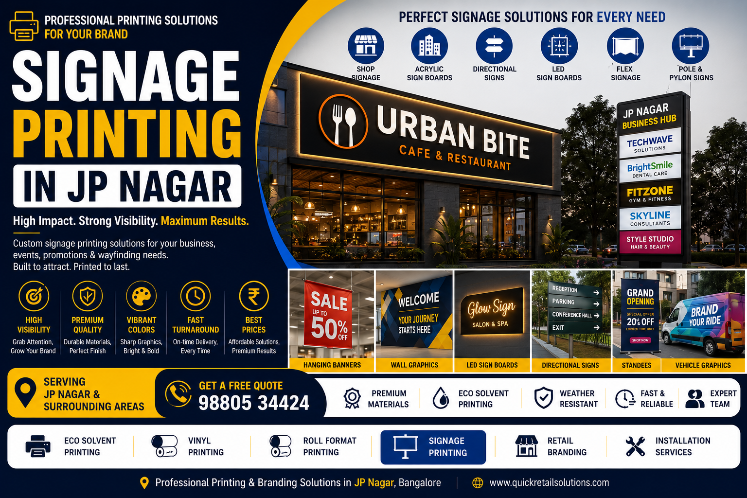 Signage Printing Services JP Nagar